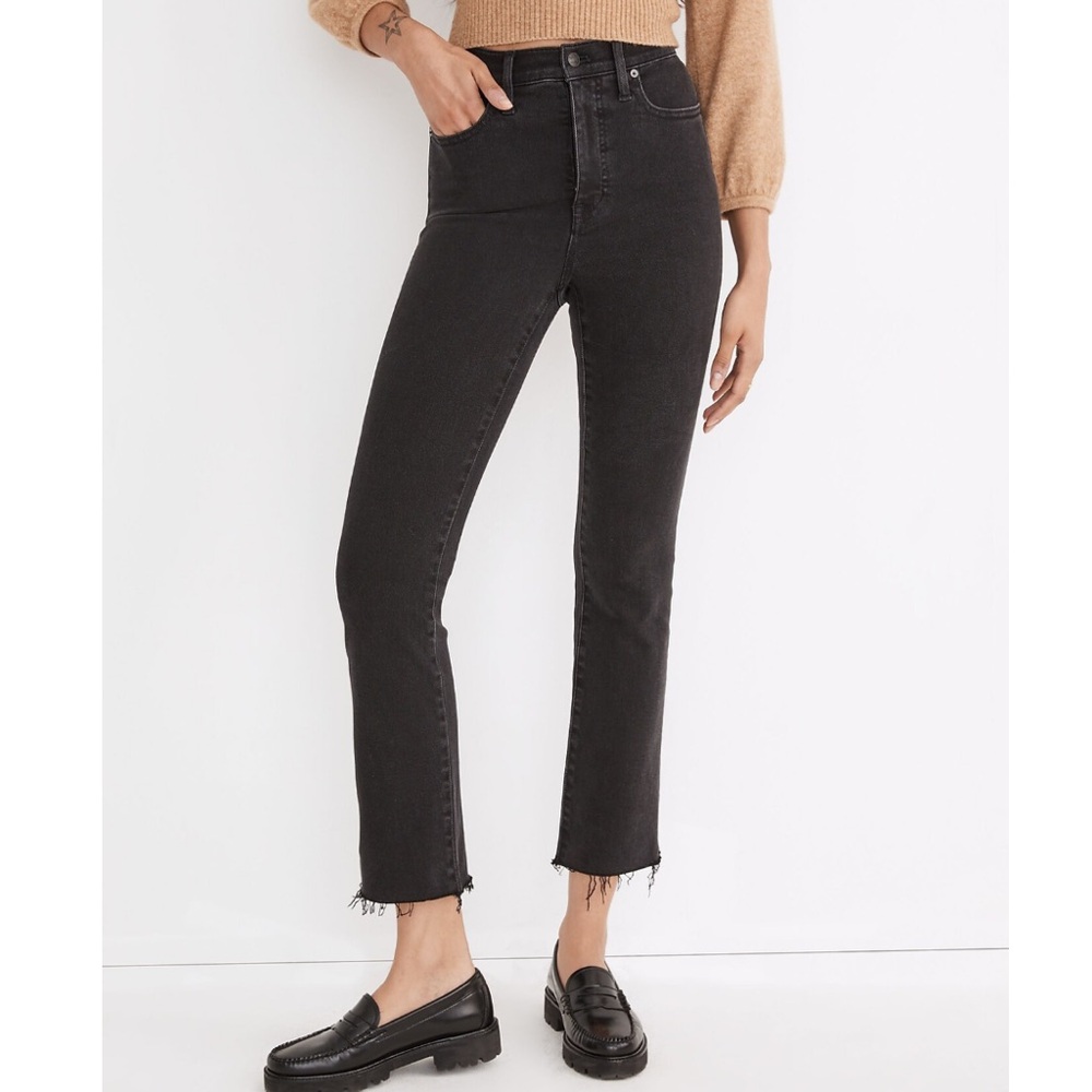Madewell Cali Demi-Boot Jeans in Bayland Wash: Raw-Hem Edition - Picture 1 of 7